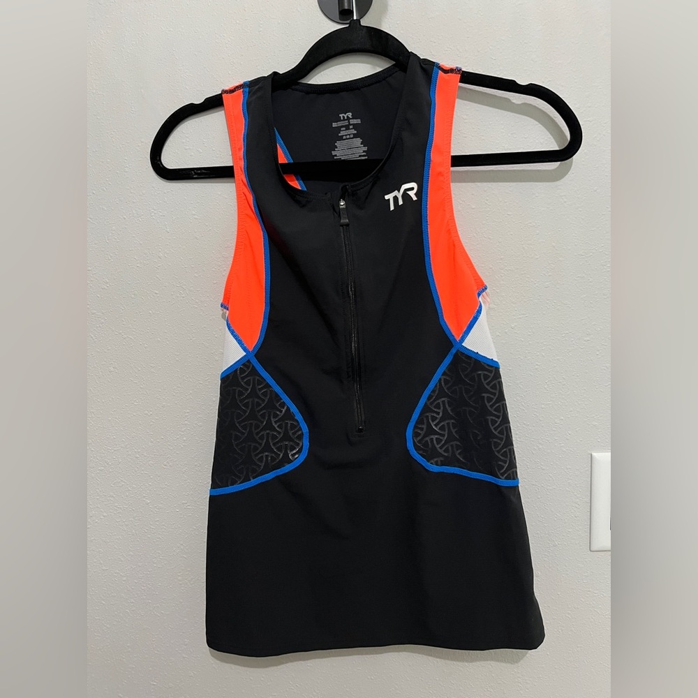 TYR Women's Swim Top - Black, Red, Blue